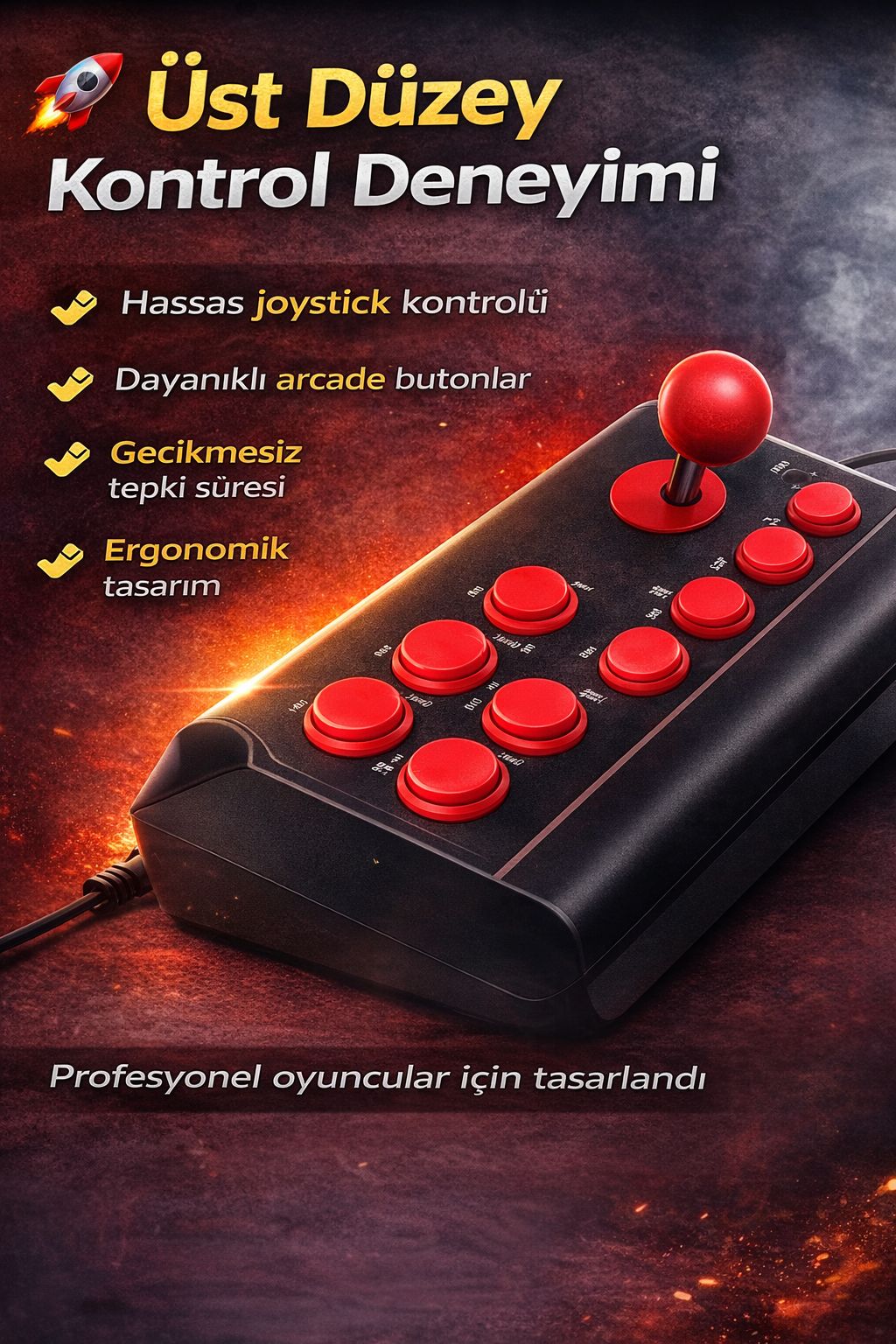 Arcade Oyun Konsolu Joystick Retro Oyun Makinesi USB TV Bağlantılı Tek Kişilik