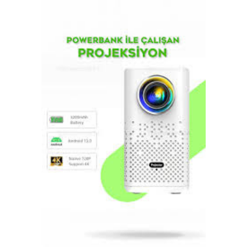 Bakeey Powerbank ile Çalışan Mini Projeksiyon | Android 13, 720P Native, 4K Destekli Taşınabilir Projektör