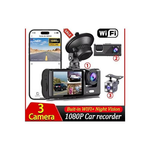 Bakeey Üç Kameralı Wi‑Fi Araç İçi Kamera G-Sensor Özellikli Güvenlik Çözümü