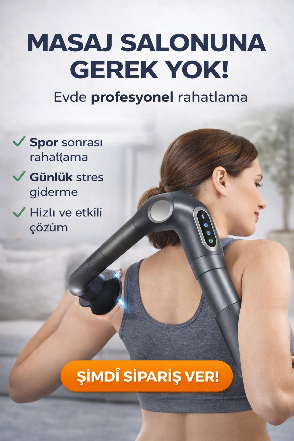 Masaj Tabancası Kas Gevşetici Profesyonel Titreşimli Masaj Aleti Şarjlı Massage Gun